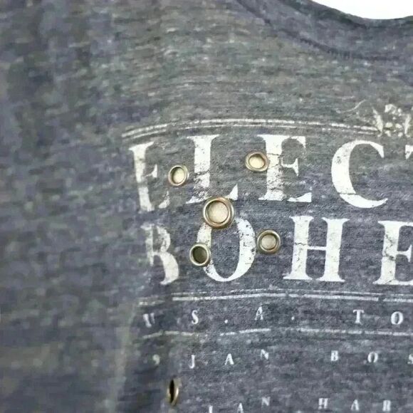 William Rast "Electric Bohemia" Heathered Blue Tee – Size Medium - Picture 3 of 10